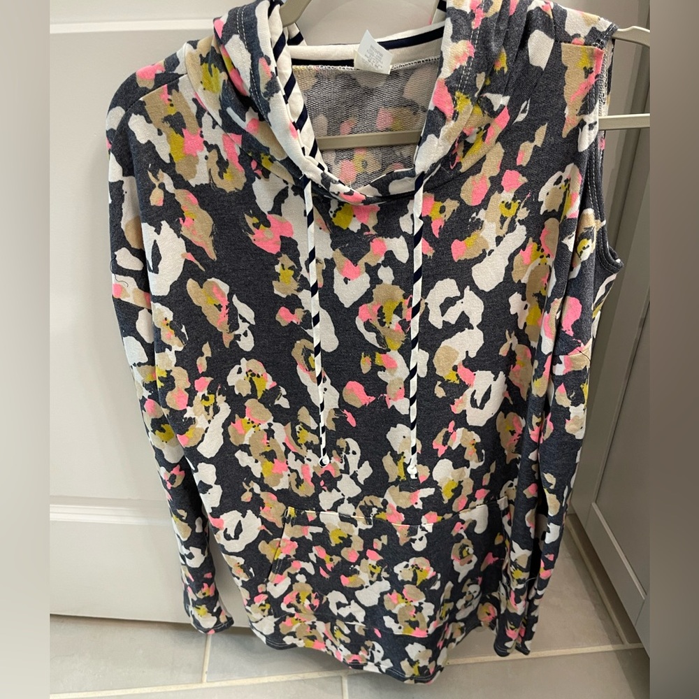 Sew in Love Cold Shoulder Lightweight Multicolored and Striped Hoodie NWOT